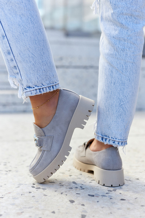 Módní semišové mokasíny Světle šedé Rayhan