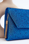Zdobená formálna taška Edela Blue Clutch Bag