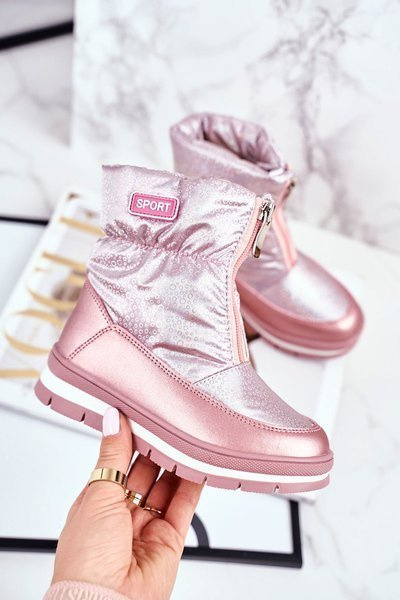 Dámské Sněhule Teplě Přírodní vlna Růžové Bubbles