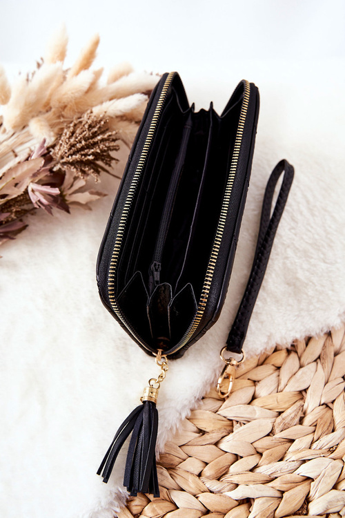 Veľké prešívané portfólio pre posúvač s čiernym popruhom