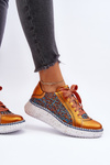 Kožené dámské sportovní boty Maciejka 06327-18 Oranžové