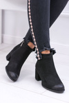 Dámské černé kožené kotníkové boty Nicole