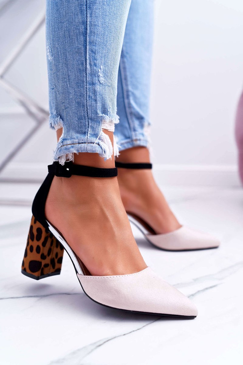 Dámske čerpadlá na leopardovej tlači Ferri Beige