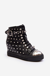 Dámske topánky zdobené zdvihákmi lu boo čierny