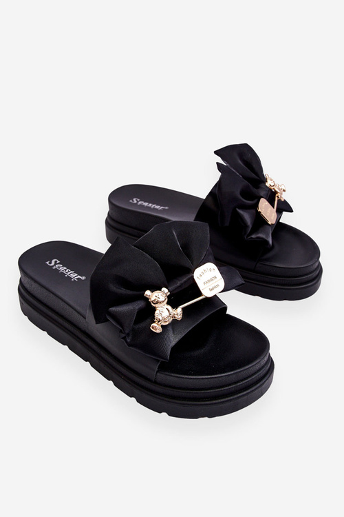 Pantofle S Mašlí A Medvídkem Černá Suzy