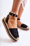 Dámske sandále Espadrilles na platforme Black Susane