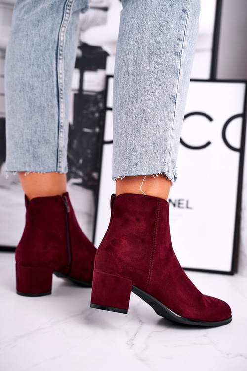 Dámské Kotníkové Boty Na Podpatku Sergio Leone Bordeaux BT528