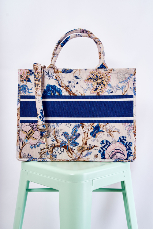 Velká Klasická Peněženka V Tisk béžove A Modré Micola