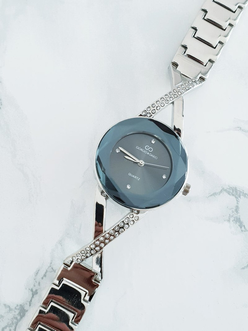 Dámske hodinky Giorgio a Dario s flitrami Strieborné kocky