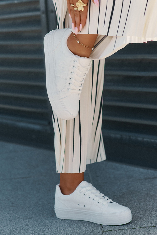 Eko kožené tenisky dámske na platforme Big Star RR274298 biele