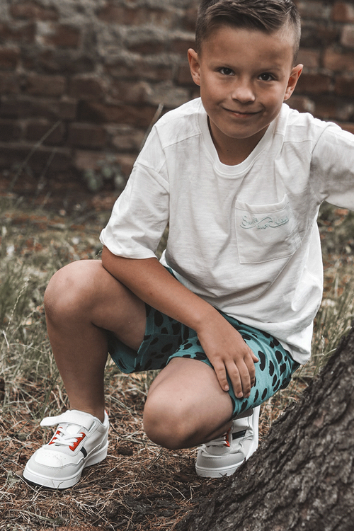 Klasické detské športové topánky biele a červené marlin