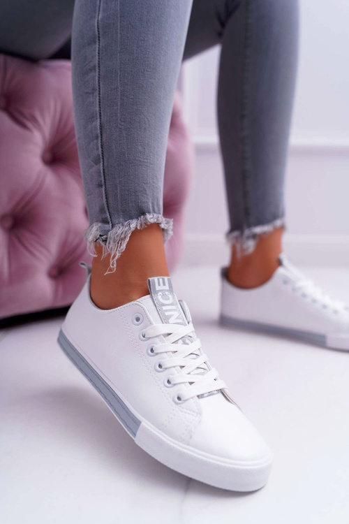 Dámské Tenisky Bílé s šedým páskem Nigrid