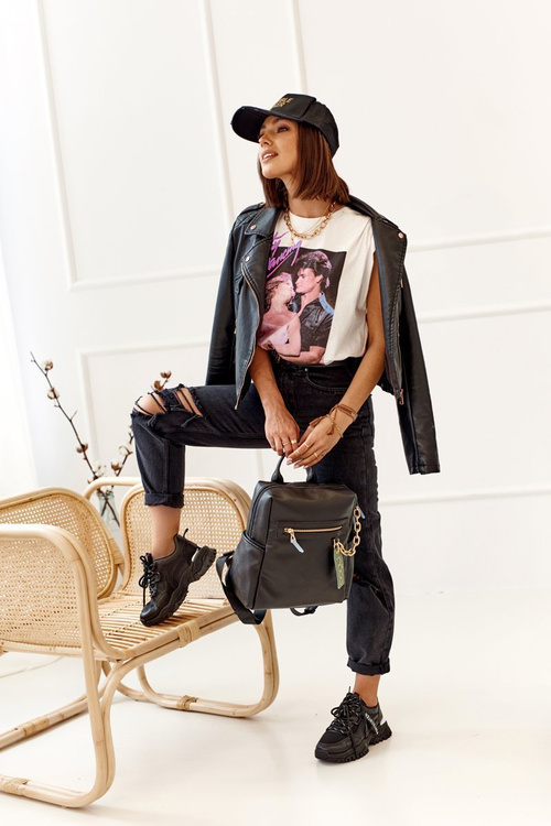 Dámský Kožený Batoh NOBO NBAG-K1800 Černý