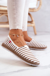 Dámské espadrilky Big Star Slip-on Stripes FF276029 Béžová