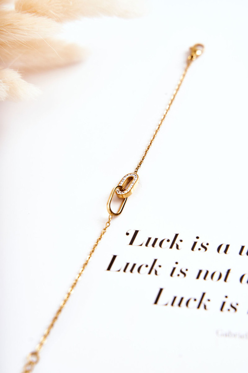 Dámský náramek celebrit s oválnými ozdobami zlate