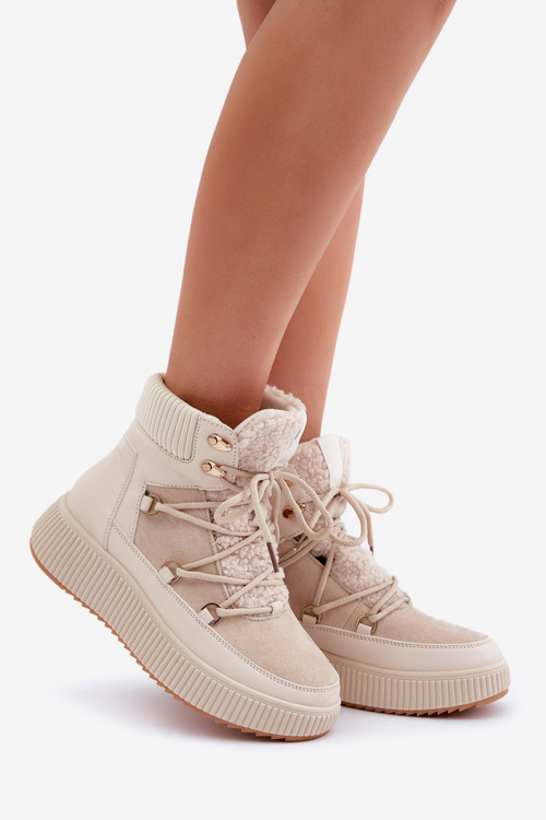 Nízké Sněhule Na Platformě Světle Béžové Naliora