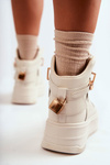 Dámské teplé vysoké sportovní boty Béžové Lexa