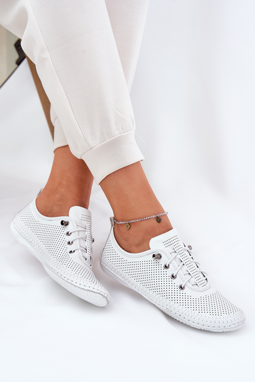 Dámske Kožené Poltopánky Z Prírodnej Kože Artiker 54C0831 Biele