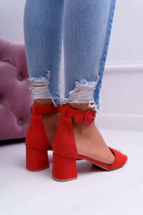 Dámske sandále Maciejka kožené kožené červené 04141-08/00-5