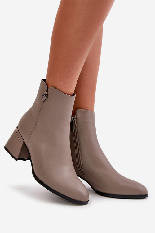 Elegantní Zateplené Dámské Boty Z Přírodní Kůže Béžové Vinceza 77106