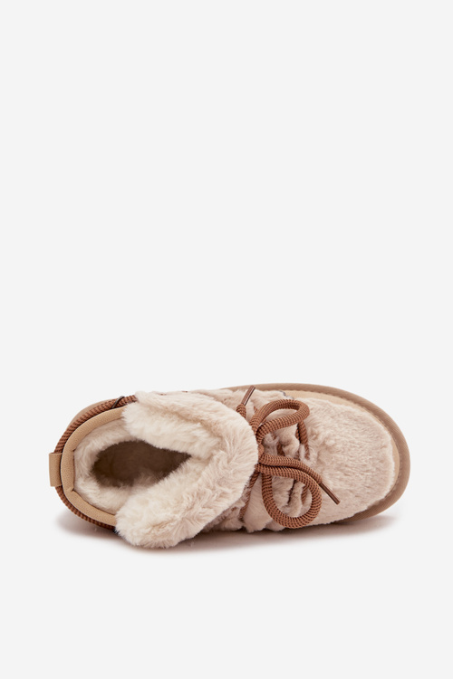 Dětské a mládežnické sněhule s kožešinou D Franklin DFSH370011 Béžové