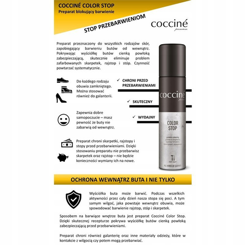 Coccine Color Stop Spray Prevent Footwear Coloring