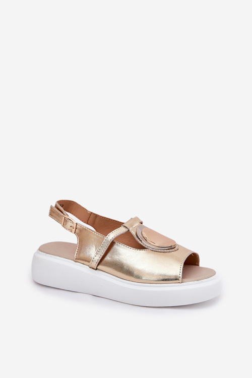 Kožené Elegantné Dámske Sandále S.Barski GR51-603 Zlaté