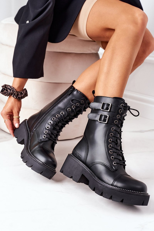 Teplé Kotníkové Boty Workery Big Star II274113 Černé