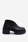 Kožené topánky na masívnej päte Nicole 2795/056 čierna