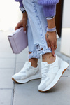Kožené športové topánky zviazané biele a sivé coe