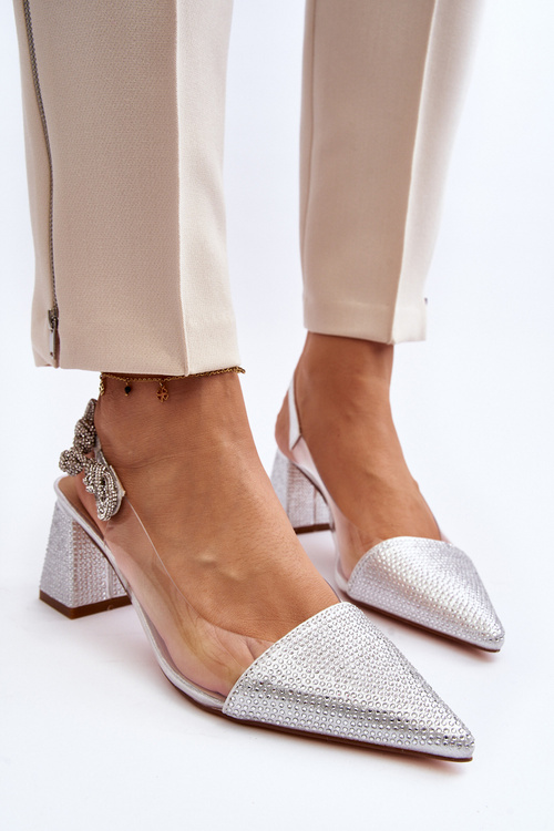 Elegantní lodičky s špičkou D&A MR91292-1 stříbrné