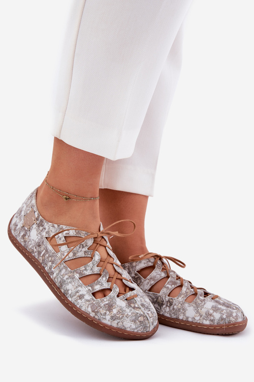 Kožené Baletky S Výrezmi Maciejka 06835-25/00-1 Zlaté