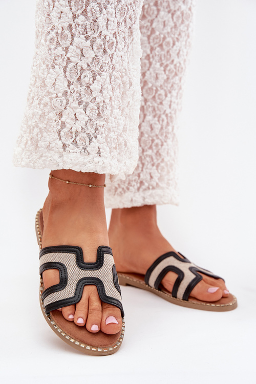 Dámske Šľapky Na Ploškom Opätku Čierne Vereya