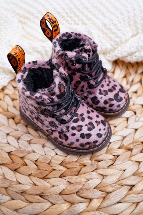 Dětské Boty Se Zipem Růžové Leopard Lilo