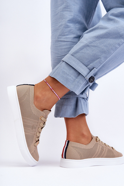 Ženské čipky -up béžové tenisky etna