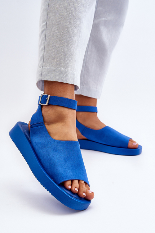 Pohodlné dámské sandály na platformě modré Rubie