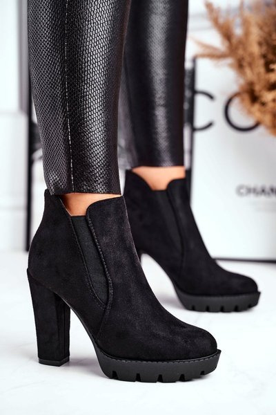 Dámské Kotníkové Boty Slip-on Eko Semišové černé Berry