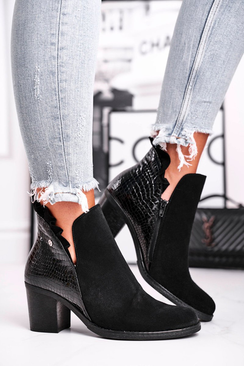 Dámske kožené topánky na Post Maciejka Black 04833-01