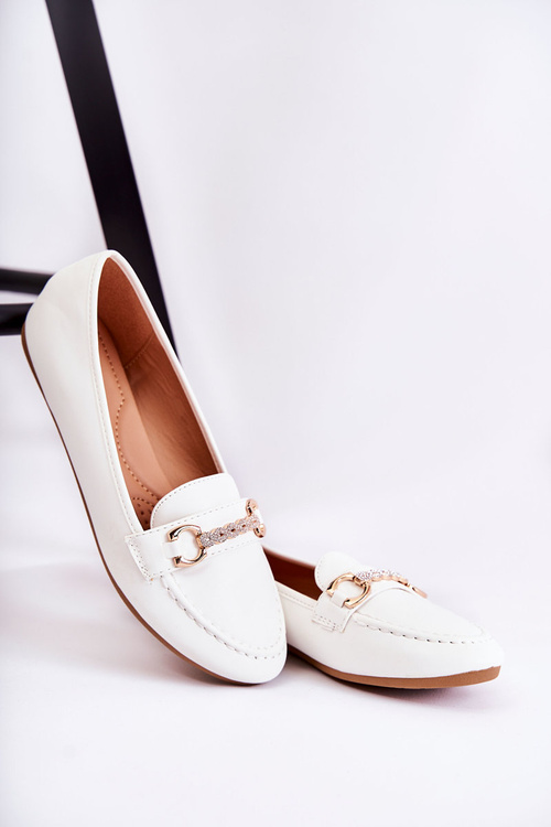 Dámske biele kožené mokasíry Godley