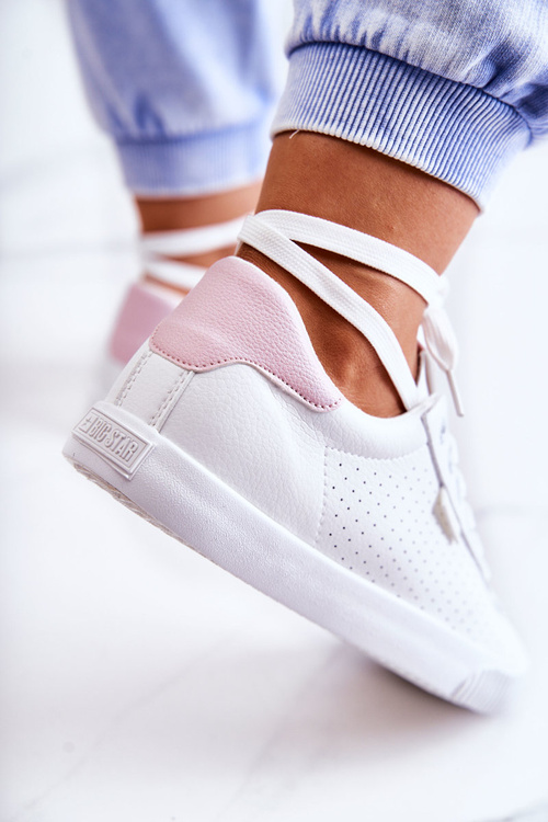 Dámske kožené tenisky Big Star HH274073 White-ružová