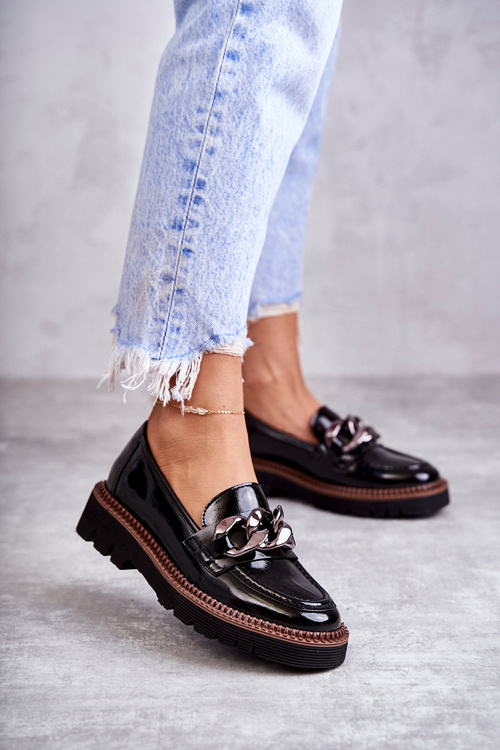 Lafefer lakované topánky na platforme Black Reidun