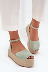 Dámske espadrilky na platforme s pletením mentolové Selise