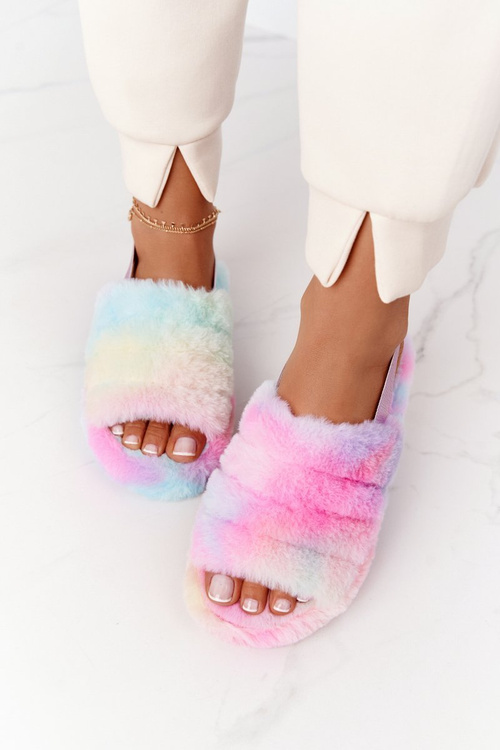 Kožušina Papci na farebnej platforme snehovej vločky