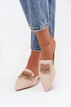Dámské pantofle s ozdobou Béžové Katrine