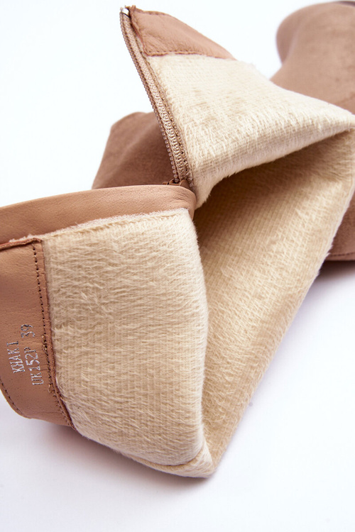 Topánky pred kolenom s vysokými podpätkami béžový inatris