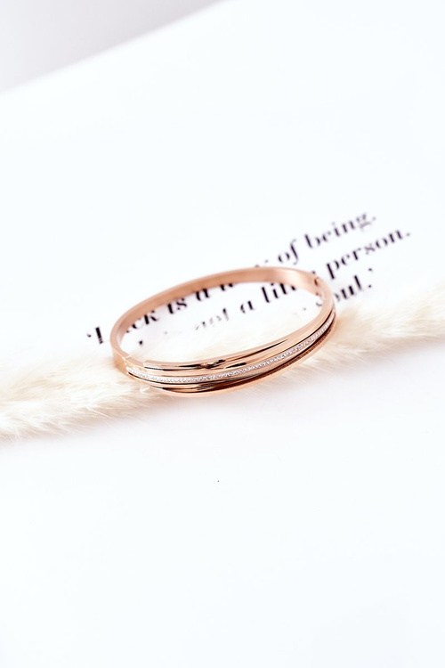 Náramek S Kubickým Zirkonem Růžové Zlato