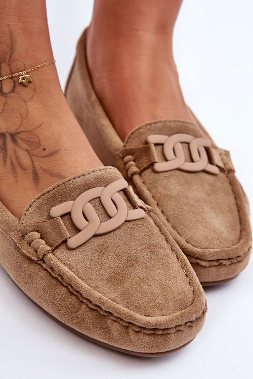 Dámske módne semišové hnedé mokasíry Rabell