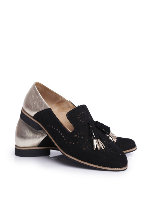 Dámske topánky Maciejka Kožené mokasíry čierne 04484-01/00-5