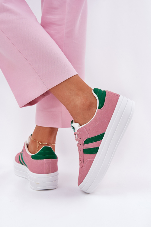 Štýlové Dámske Tenisky Na Platforme Ružové Silavia