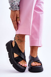 Módní sandály na platformě Černá Chester